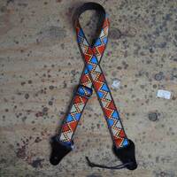 Red, Yellow & Blue Lines Zig Zag Jacquard Ukulele Strap