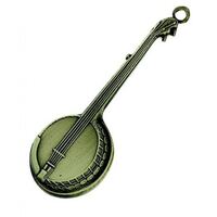 KEYCHAIN BANJO ANTIQUE BRASS
