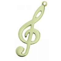 KEYCHAIN G CLEF POLISHED BRASS