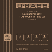 Kala Stainless Steel Solid Body U•BASS Flat Wound 4-String Set