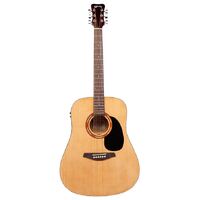 Kohala KG100 Series Dreadnought AC/EL Guitar in Natural Finish