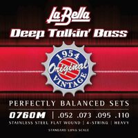 Labella 0760M Deep Talkin’ Bass 1954 “Original” Style Flat Wound Strings 52-110