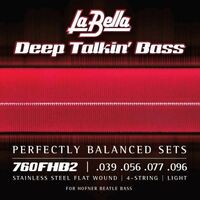 La Bella 760FHB2 “Beatle” Bass 39-96 Stainless Flat Wound