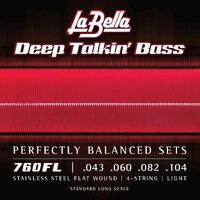 La Bella 760FL Deep Talkin' Bass Flatwound Strings 43-104
