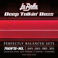 La Bella 760FS-XL Deep Talkin' Bass Flat Wound Bass Strings Extra Long Scale - 45-105