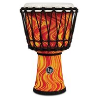 LP Percussion 7" Rope Tuned Circle Djembe w/ Perfect-Pitch Head Orange Marble