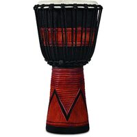 LP Percussion LP713MB World Beat Wood Art Medium Djembe, Black w/Brown