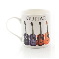 Music Word Acoustic Guitar Mug
