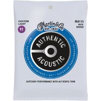 Martin MA175 SP 80/20 Bronze Authentic Acoustic Guitar Strings Custom Light 11-52