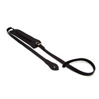DSL Black/Black Leather Saddle Mandolin Strap