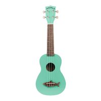Kala Makala MK-SS/GRN Green Surf Shark Bridge Soprano Ukulele
