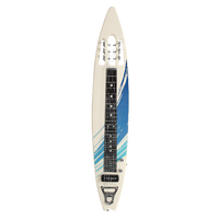 Mahalo MLG1 Surfboard-Shaped 6-String Lap Steel Guitar White/Blue w/Bag & Stand