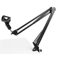 Adjustable Swivel Action Boom Arm Desktop Microphone Stand MPC1BK