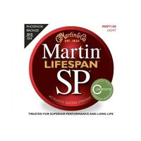 Martin MSP7100 SP Lifespan Phosphor Bronze Light Acoustic Guitar Strings - 12-54
