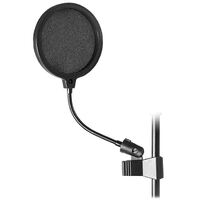 On Stage Pop Blocker/Filter 6" with Gooseneck and Clothespin-Style Shaft Clip
