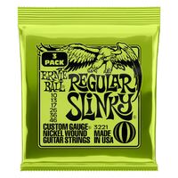 Ernie Ball 3221 Regular Slinky Electric Guitar 6-String 3-Pack Set Light 10-46