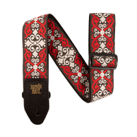 Ernie Ball P04695 Jacquard Guitar Strap - Red Trellis