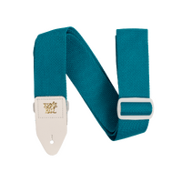 Ernie Ball P05349 Polypro Guitar Strap/Bass Strap - Teal With White