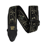 Ernie Ball P05371 Jacquard Guitar/Bass Strap - Black Pleasant Pheasant