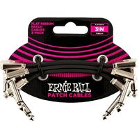Ernie Ball P06220 3" Flat Ribbon Patch Cable – 3 Pack