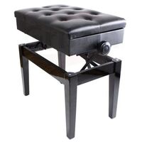 Pro Adjustable Piano Bench Ebony Gloss