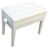 Pro Adjustable Piano Bench White Gloss