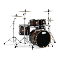 PDP Concept Maple ExoticDrum Kit Walnut to Charcoal Burst w/ Upgraded USA Evans Heads