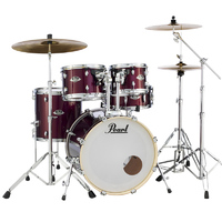 Pearl Export Plus 22" Fusion Pack - 5 Piece Kit Stool Zildjian Planet Z Cymbal Pack + Tuner Fish Essentials Pack & Sticks - Burgundy