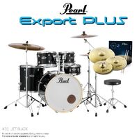 Pearl Export Plus 5pce 22" Fusion Kit Package - Jet Black