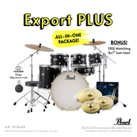 Pearl Export EXX 6 Piece Plus Kit  Package - Jet Black