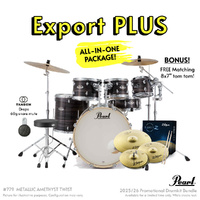 Pearl Export EXX 6 Piece Plus Kit  Package - Metallic Amethyst Twist