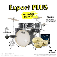 Pearl Export EXX 6 Piece Plus Kit  Package - Graphite Slate