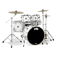 PDP Mainstage Drum Kit White w/ Upgraded Evans American Heads