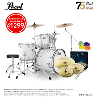 Pearl Roadshow-x Evolve 20" Fusion Plus Drum Pack Pure White