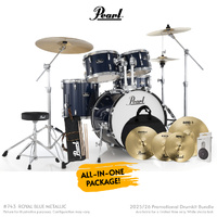 Pearl Roadshow-Plus 20″ Fusion Drum Kit Pack - Royal Blue Metallic