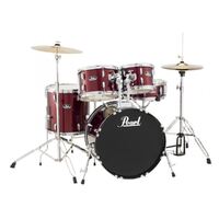 Pearl Roadshow 20" 5 Piece Fusion Drum Kit with Hardware and Cymbals Red Wine