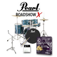 Pearl Roadshow-x 22" Fusion Plus Drum Kit Pack Aqua Blue Glitter