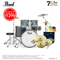 Pearl Roadshow-x Evolve 22" Fusion Plus Drum Kit Pack Charcoal Metallic