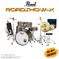 Pearl Roadshow-x 22" Fusion Plus Drum Kit Pack Bronze Metallic