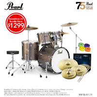 Pearl Roadshow-x Evolve 22" Fusion Plus Drum Kit Pack Bronze Metallic