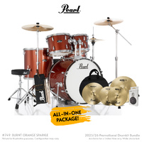 Pearl Roadshow-Plus 22″ Fusion Plus Drum Kit Pack - Burnt Orange Sparkle