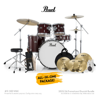 Pearl Roadshow-Plus 22″ Fusion Plus Drum Kit Pack - Wine Red