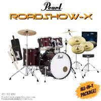 Pearl Roadshow-x 22" Fusion Plus Drum Kit Pack Wine Red