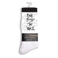 Perris Licensed PINK FLOYD "The Wall" Large Crew Socks in White (1-Pair)