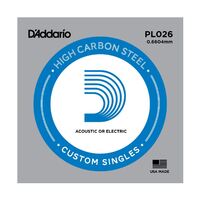 D'Addario PL026 Plain Steel Guitar Single String