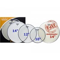 Remo Emperor Clear Fusion ProPack (10" 12" 14" + Free 14")