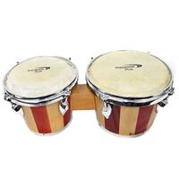 Percussion Plus 6 & 7" Wooden Bongos in 2-Tone Gloss Natural Lacquer Finish