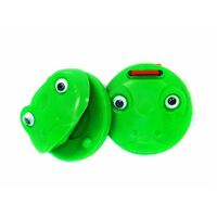 Percussion Plus Plastic Castanets in Green Frog Design (1-Pair)