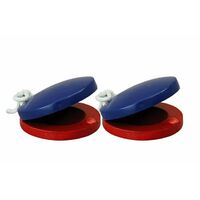 Percussion Plus Plastic Castanets in Blue/Red (1-Pair)