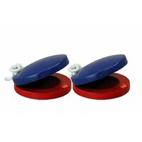 Percussion Plus Plastic Castanets in Blue/Red (1-Pair)